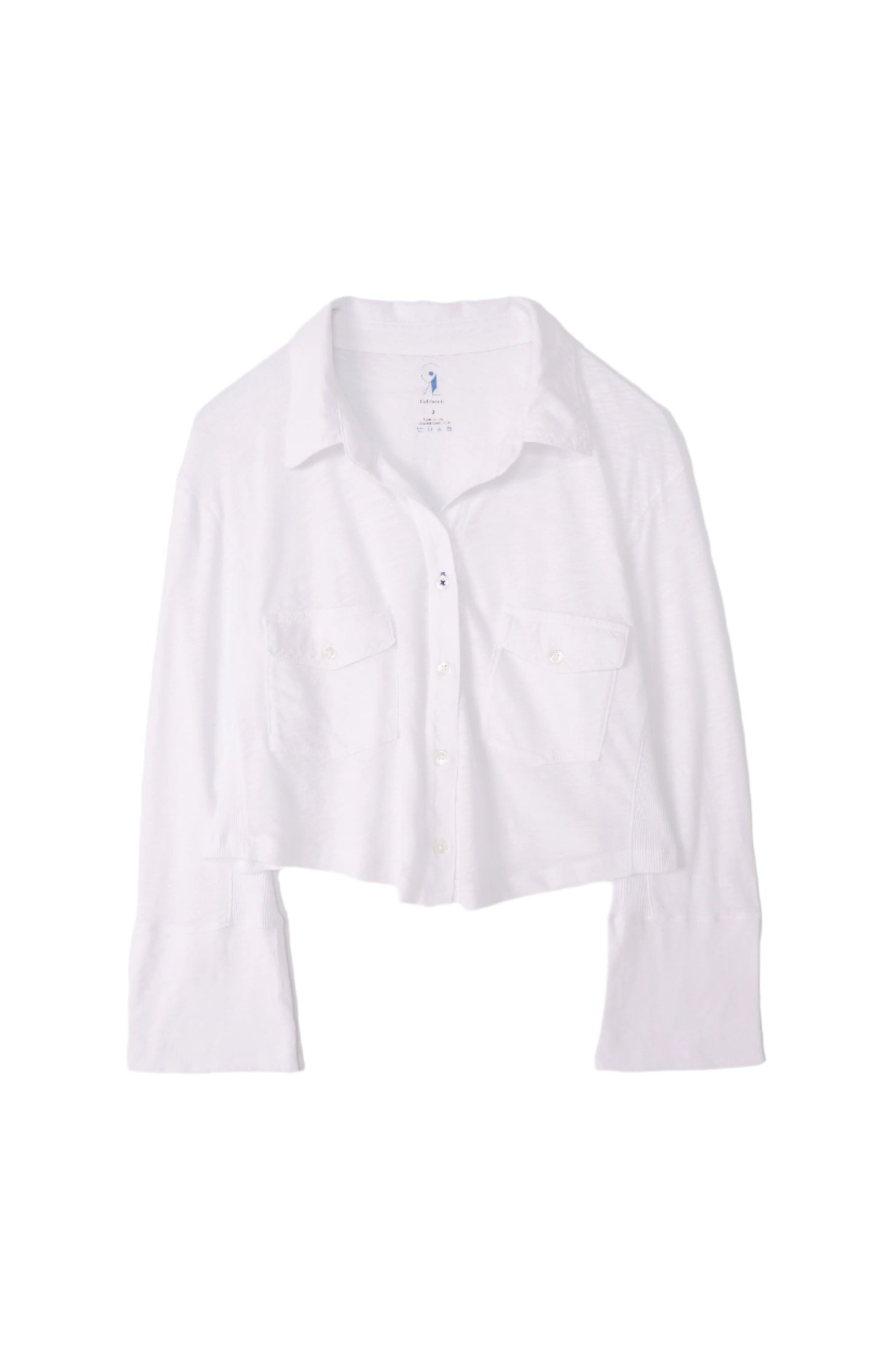 Light Weight Cropped Button Shirt