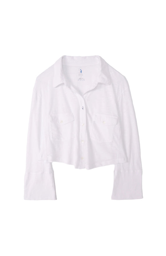 Light Weight Cropped Button Shirt