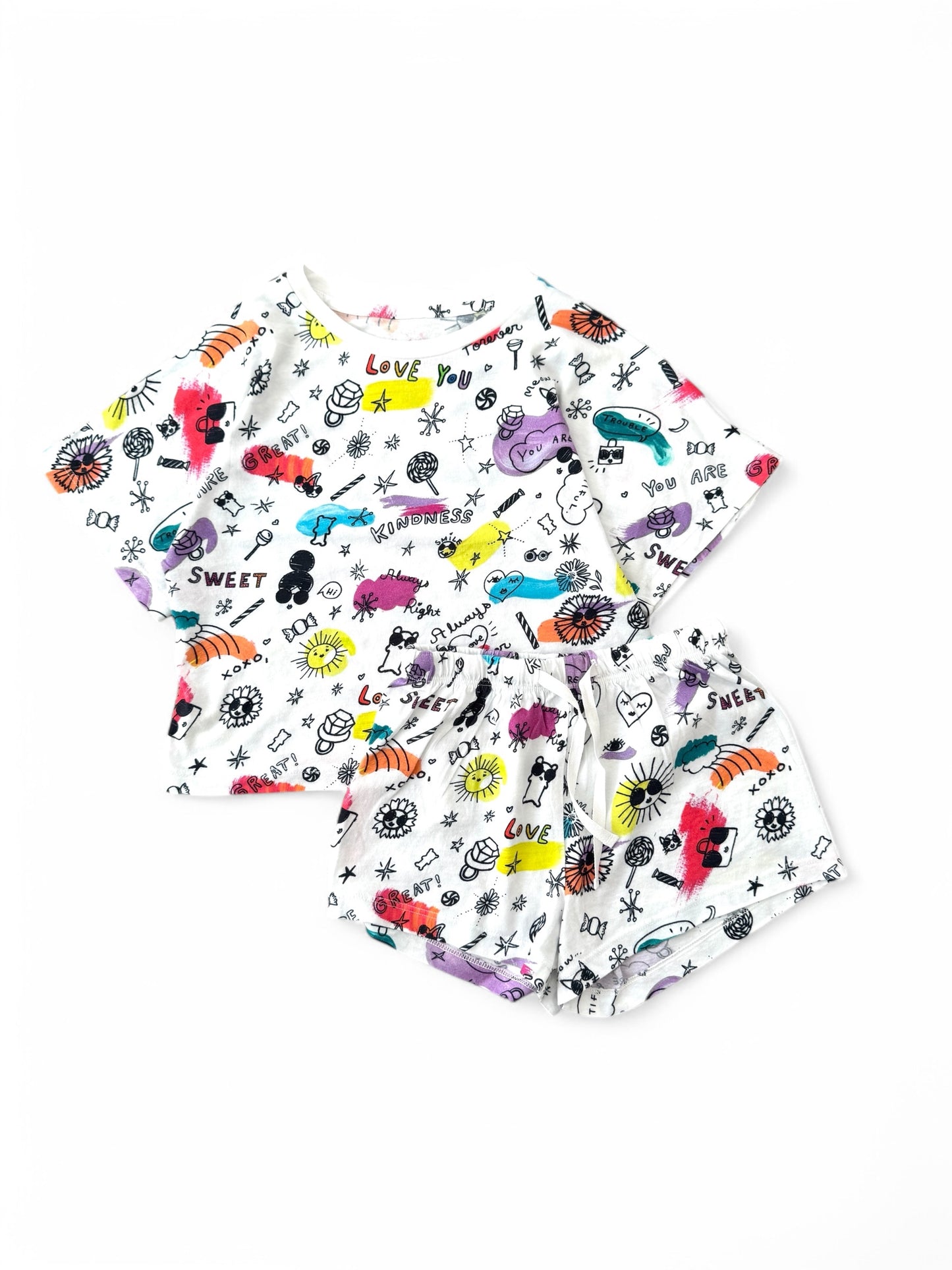 Girls Boxy Crop Tee - Printed