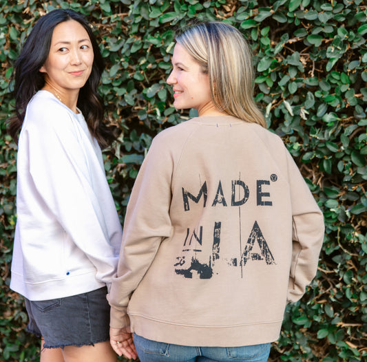 Graphic "Made in LA" Raglan Sweatshirt
