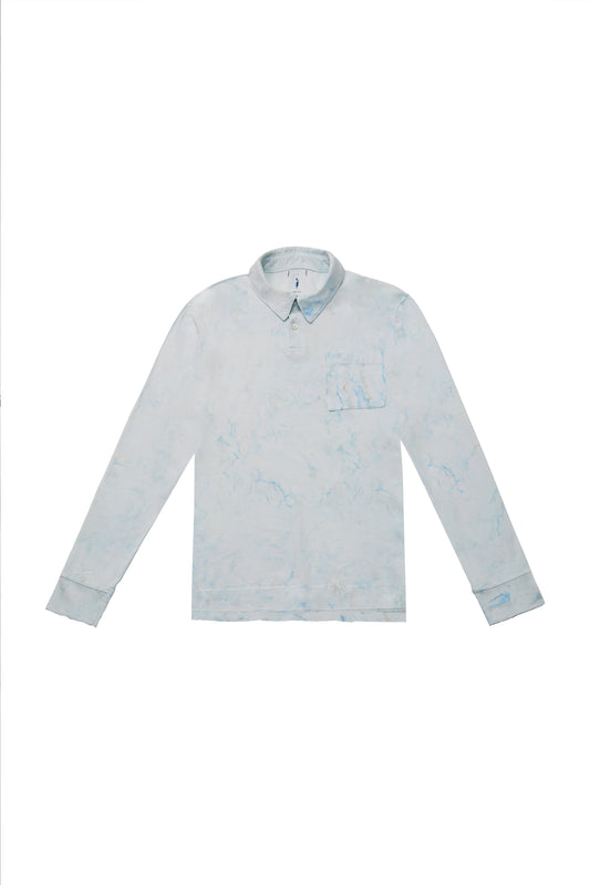 Marble Dye Polo Long Sleeve
