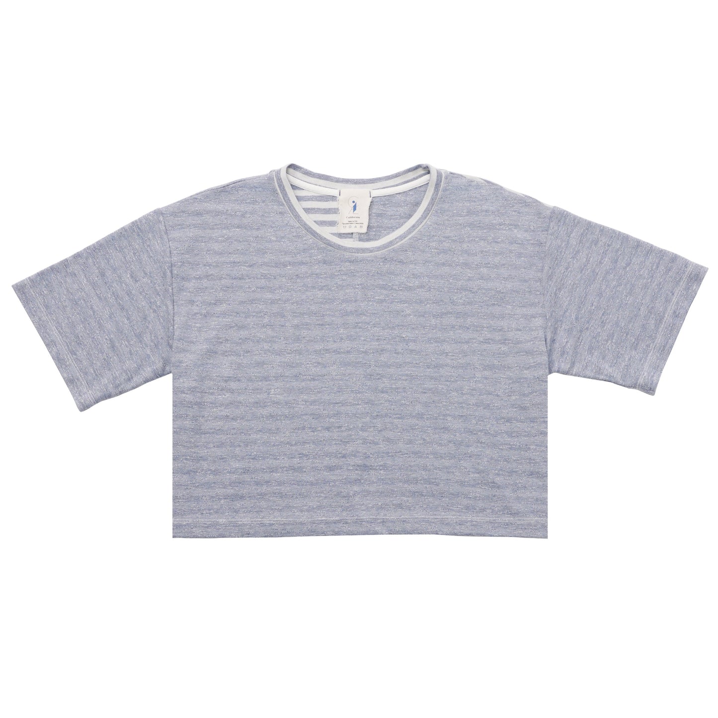 Double Knit Striped Crop Tee